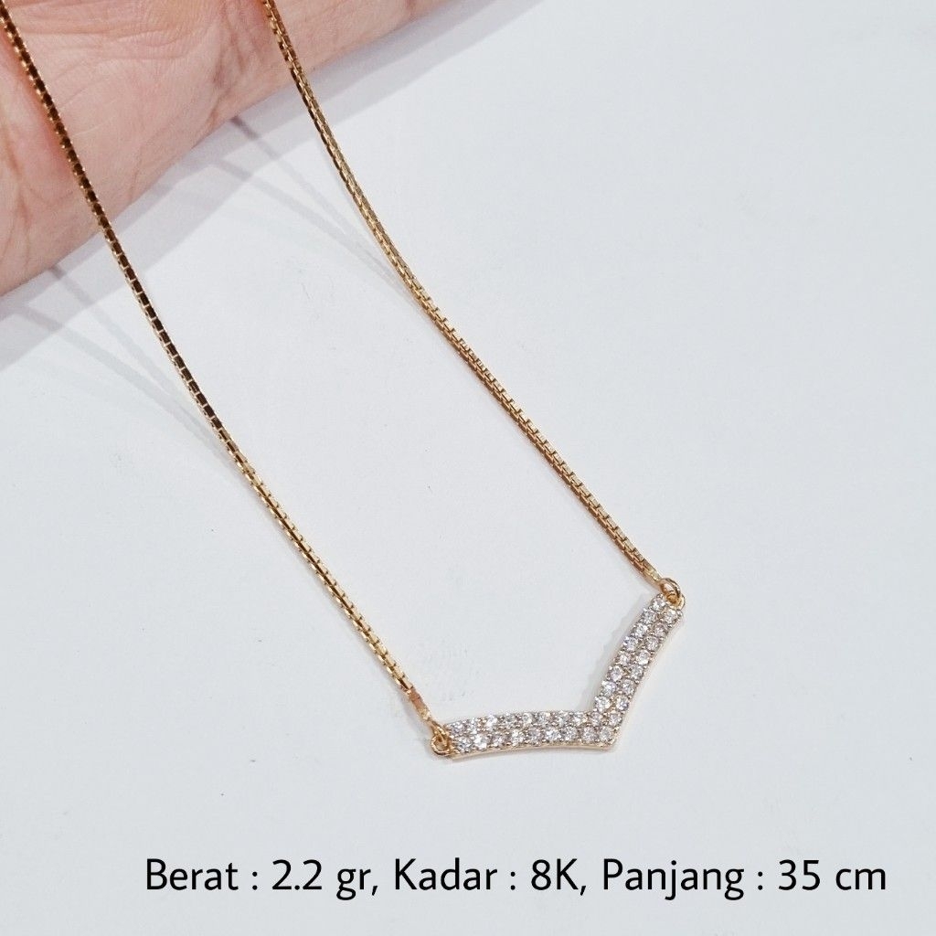 Kalung Anak Emas UBS 8K Panjang 35 cm Model Aurel - BW7 / 2.2 gr
