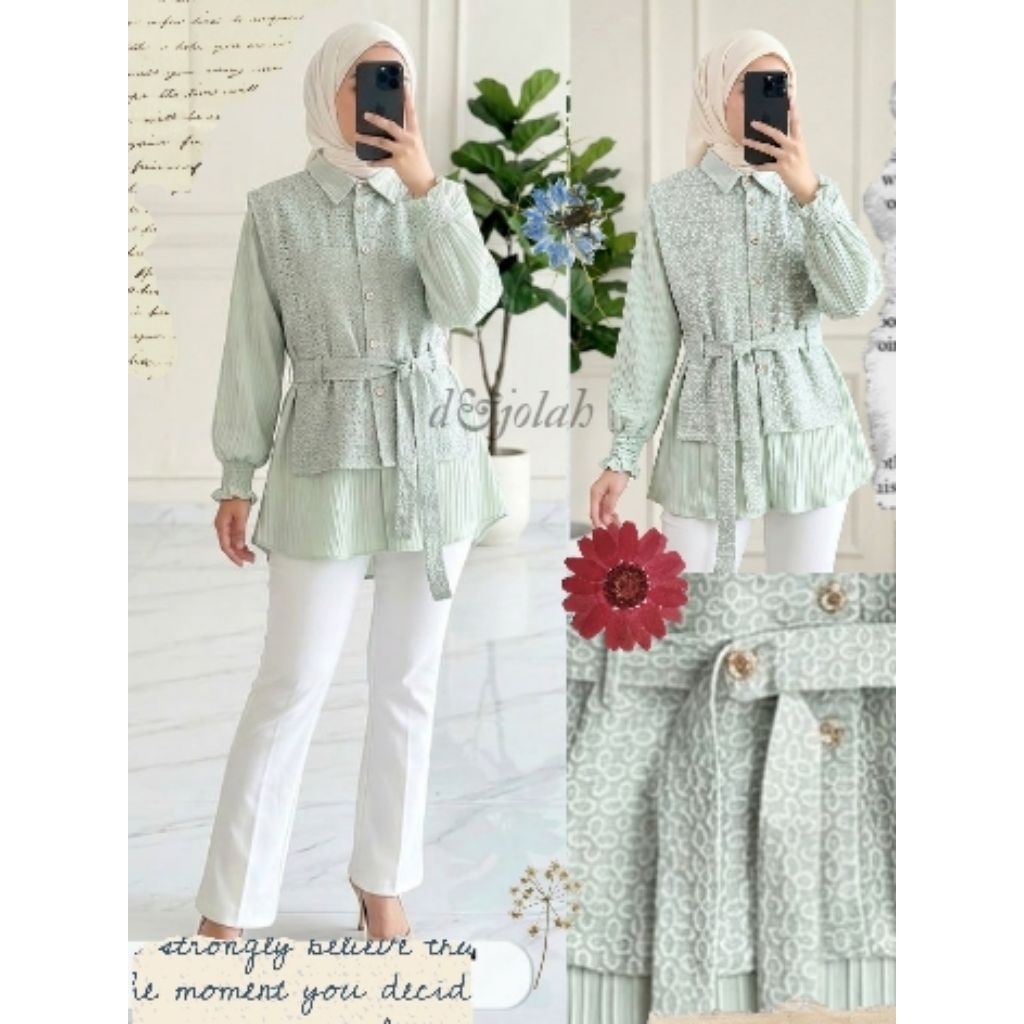 Atasan wanita - Clara Casual Blouse kekinian, oufit kantor, kuliah, baju lebaran