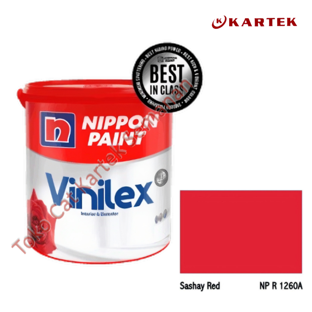 Nippon Paint Vinilex SASHAY RED NP R 1260A Cat Tembok Interior & Eksterior Merah Halus dan Tahan Lam