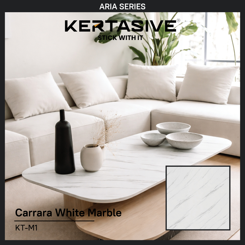 CARRARA WHITE 1Roll - PVC INTERIOR FILM KERTASIVE