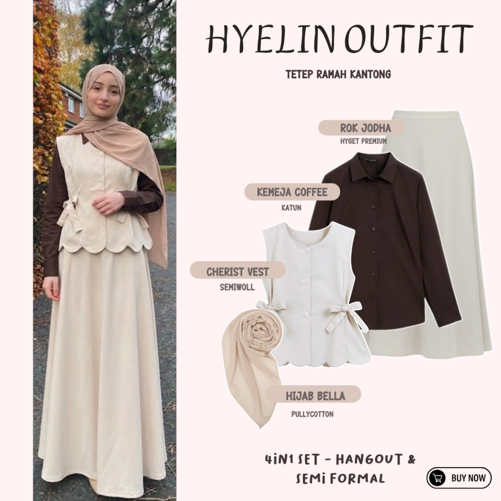 4IN1SET PAKAIAN WANITA  DENGAN STYLE KEKINIAN [UN08S] OOTD ONE SET WANITA
