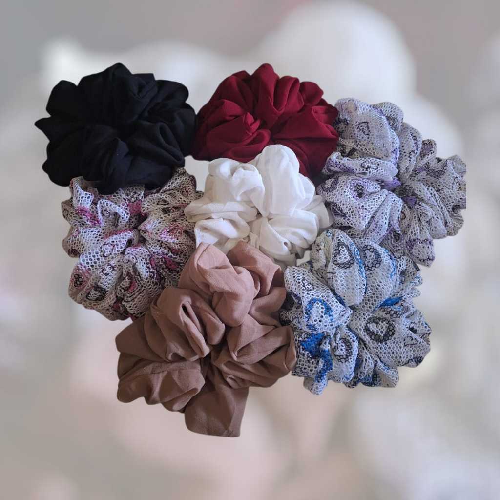 Ikat Rambut Scrunchie Hijab Besar / Scrunchie Ikat Rambut Cepol Hijab / Cepol Hijab Scrunchies