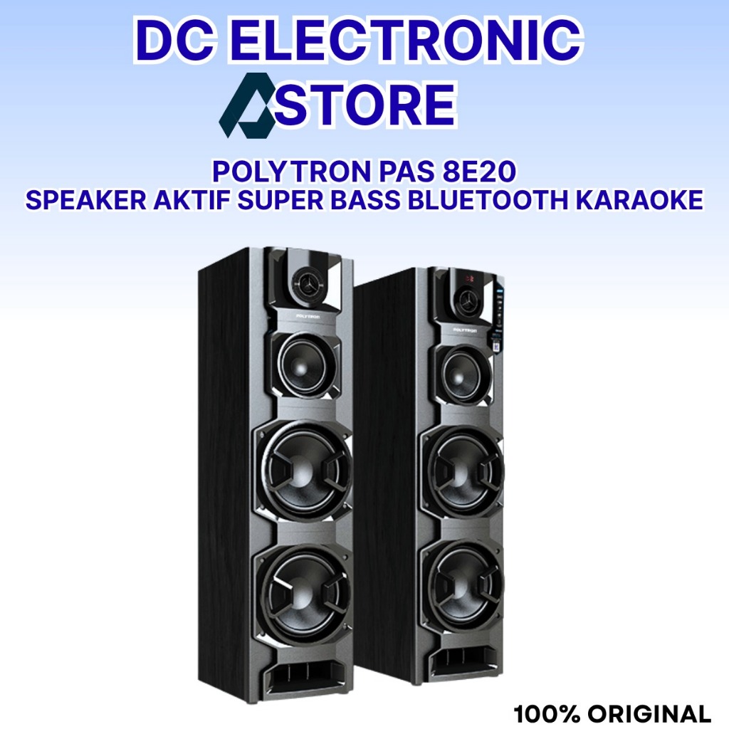 POLYTRON PAS 8E20 Speaker aktif super bass double woofer 8 inch bluetooth karaoke
