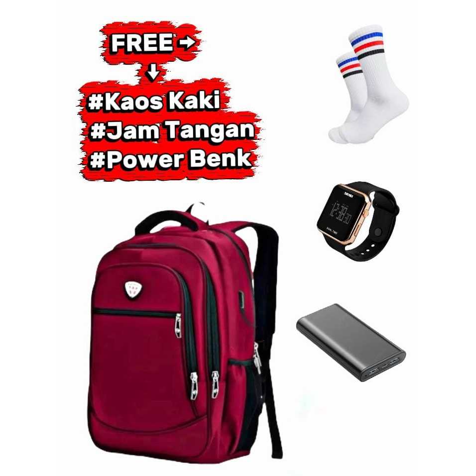 POLO GIVES JUMBO 20 In EXPANDABLE Tas Ransel Kerja Full Fitur
