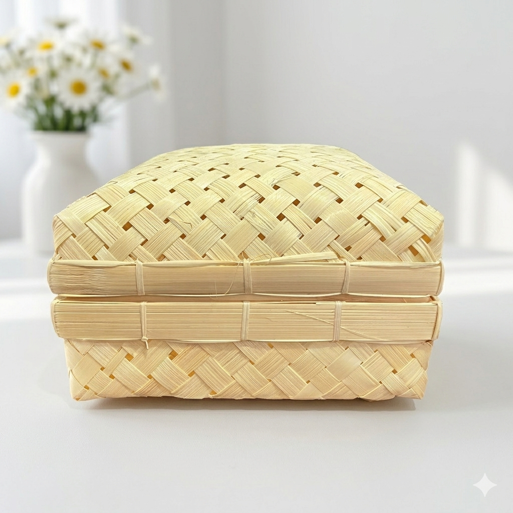 Besek Bambu Premium 30x30cm / Besek Anyaman Bambu / Besek Kaki Bambu Ukuran 30x30cm / Sokase Besek K