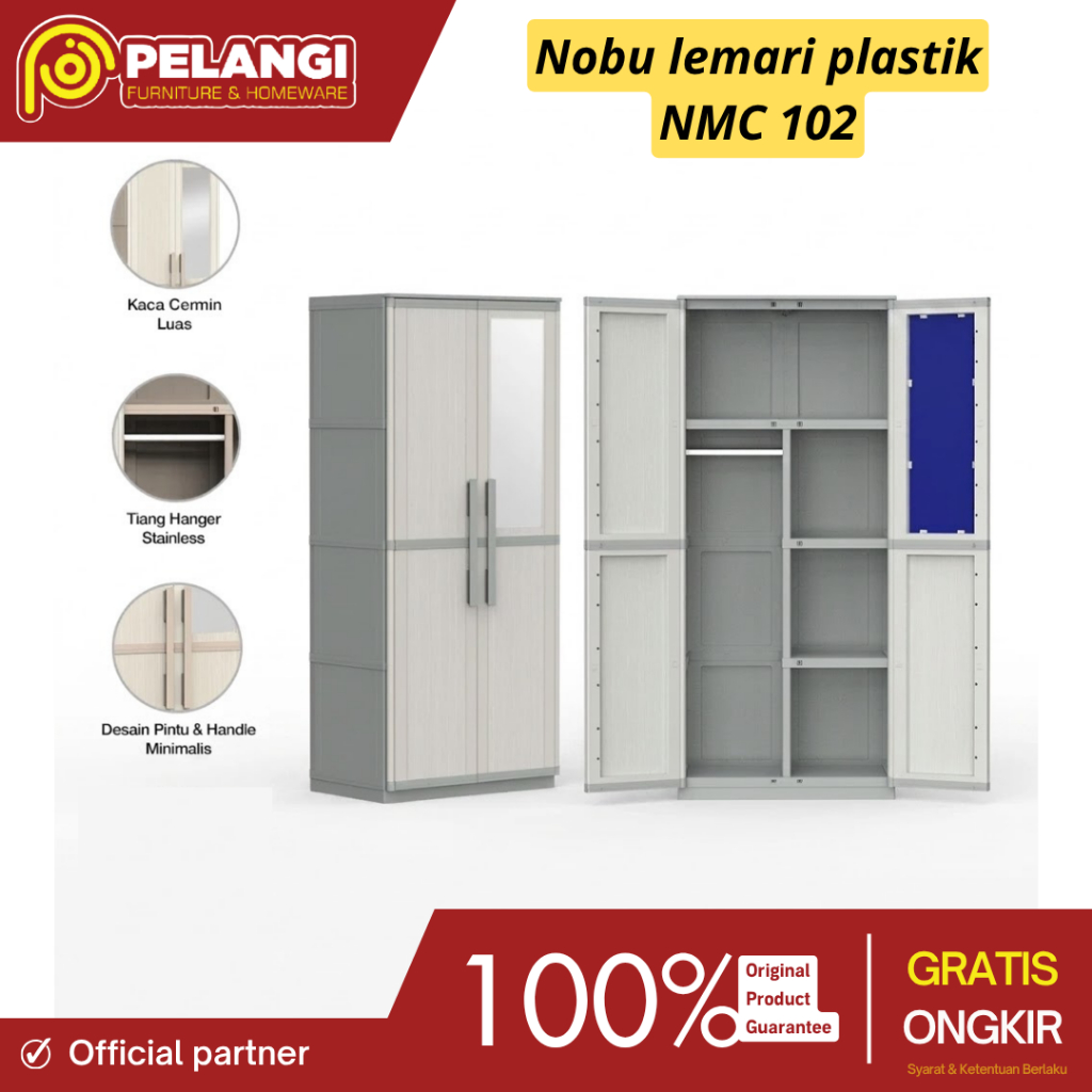 Nobu Lemari Plastik NMC 102 l  Lemari Plastik Minimalis l Lemari Plastik Modern Simple