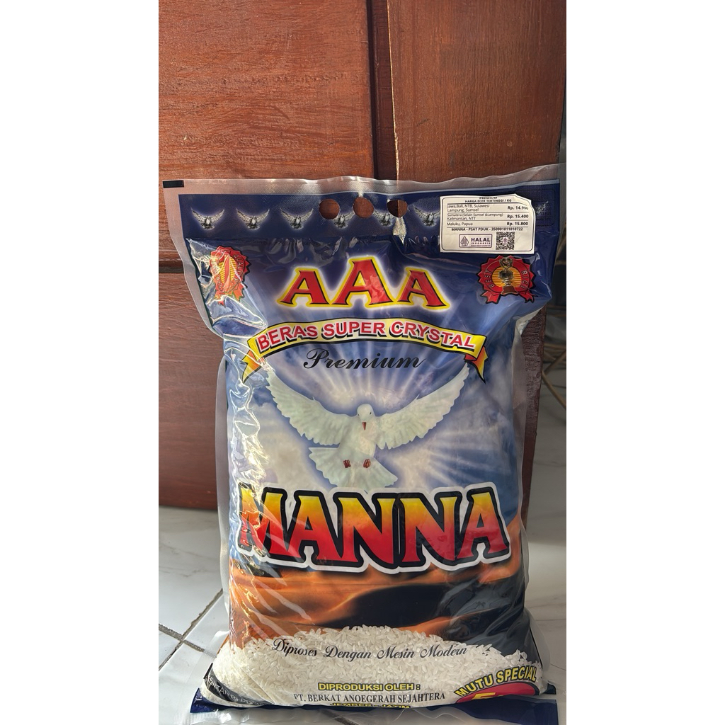 Beras Manna 5kg - Pulen, Lezat, dan Berkualitas
