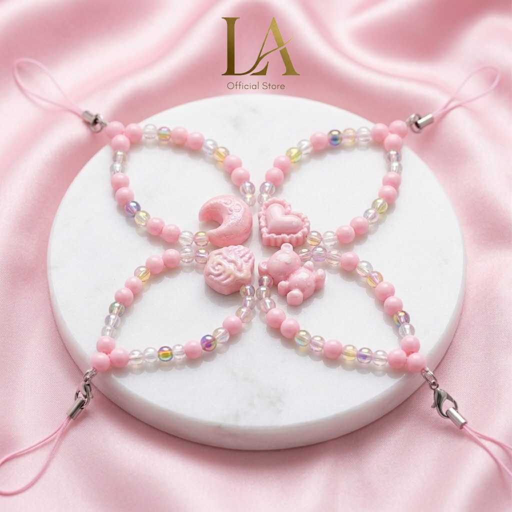 Gantungan Hp Aesthetic / Strap Phone Pink Series