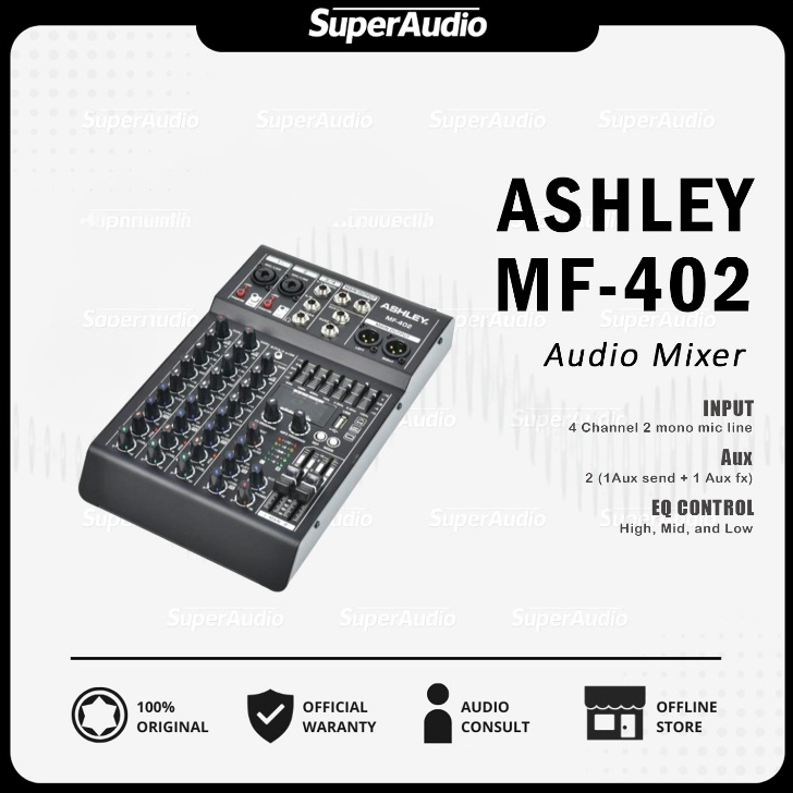 Ashley MF 402 Audio Mixer 4 Channel