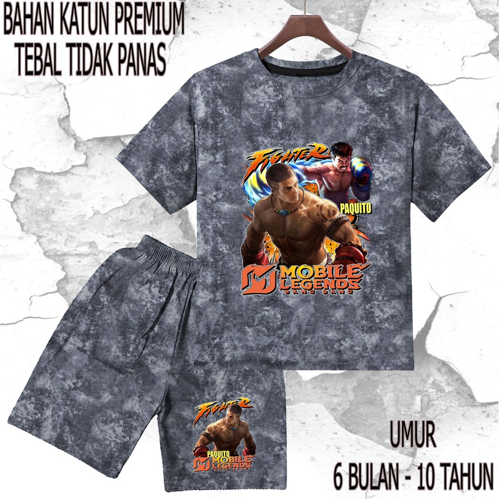 setelan baju anak - anak mobil legend paquito umur/tahun 6 bulan - 10 tahun bahan katun premium sabl
