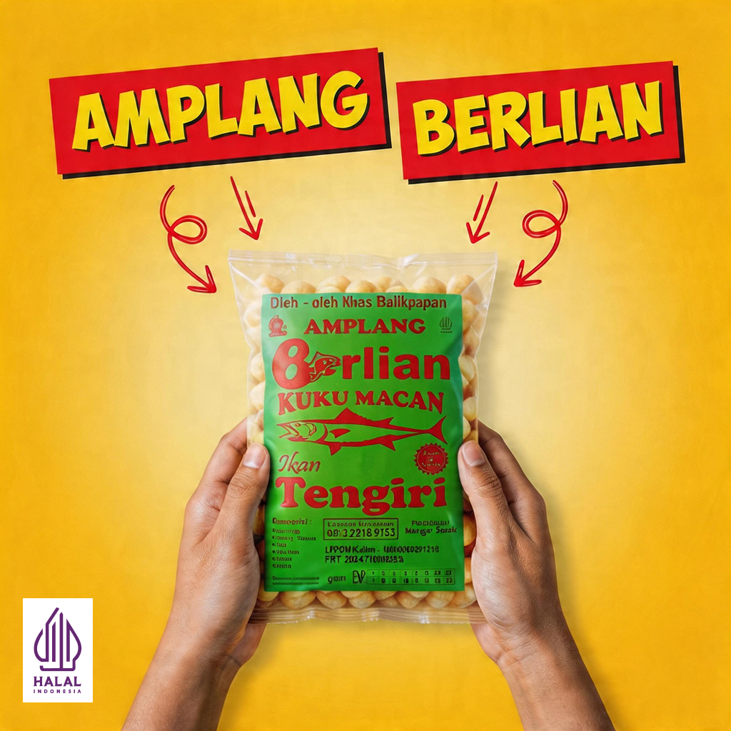 Amplang Berlian Balikpapan 200g | Makanan Ringan Snack Camilan Tradisional Rasa Kepiting / Pipih / T