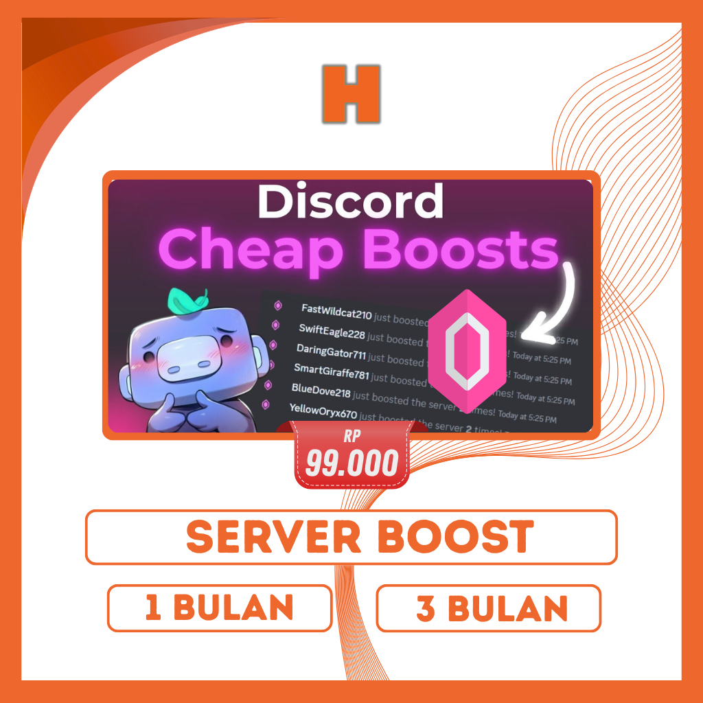 DISCORD SERVER BOOST | 3 BULAN | FULL GARANSI