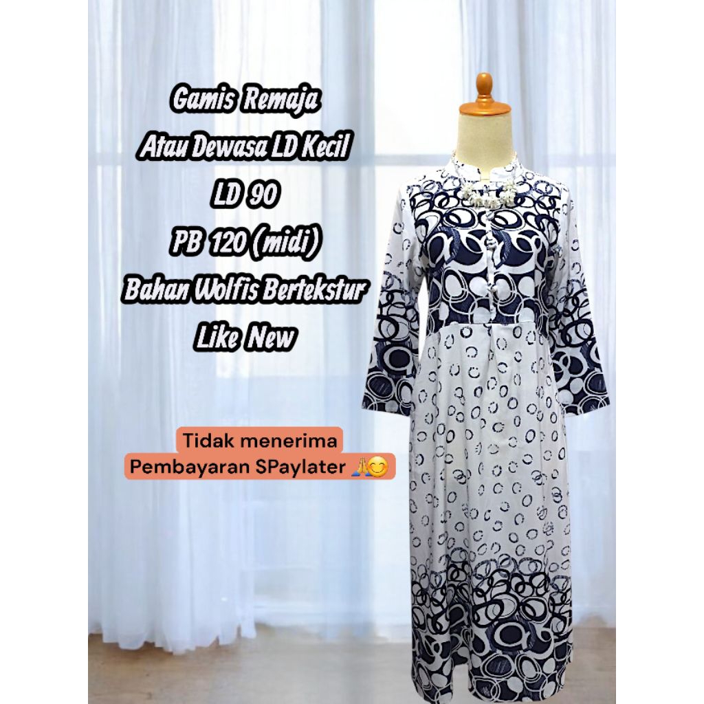PL Pribadi Gamis Wolfis LD 90 / Gamis Remaja / Gamis Dewasa LD 90 Like New