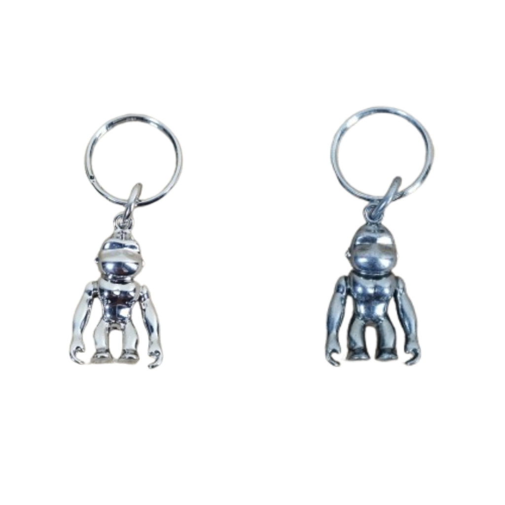 Kipling Metal Silver Monkey Bag Charm Keychain Extra Small Original Gantungan Tas kunci monyet Fob