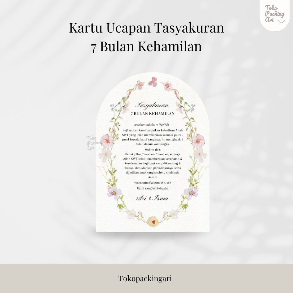 Kartu Ucapan Tasyakuran 7 Bulan Kehamilan | Kartu Ucapan Souvenir Tasyakuran Kehamilan