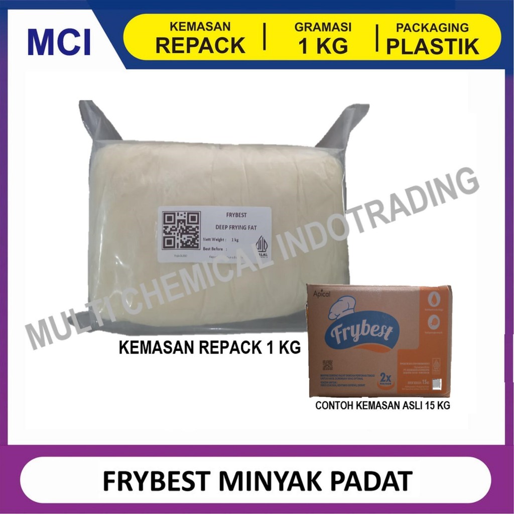 FRYBEST MINYAK GORENG PADAT REPACK 1 KG / MINYAK BEKU / MINYAK PADAT