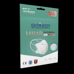 Skrineer Masker Duckbill Hijab White 4 Ply – 5+2 pcs | Masker Medis Headloop Hologram Original