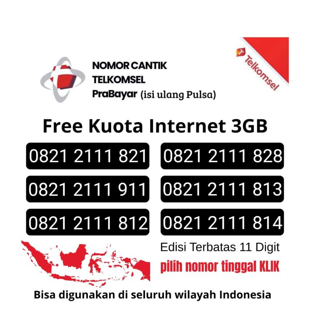Kartu Perdana Nomor Cantik 11 Digit Telkomsel Simpati — Free Kuota 3GB #K10