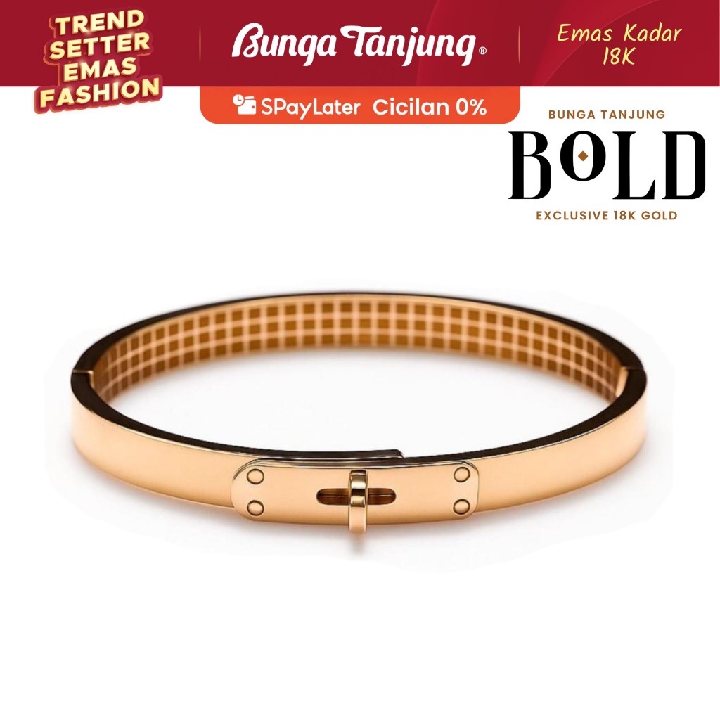 GELANG BANGLE KELLY BOLD BOLD - EMAS 18K - BUNGA TANJUNG GOLD