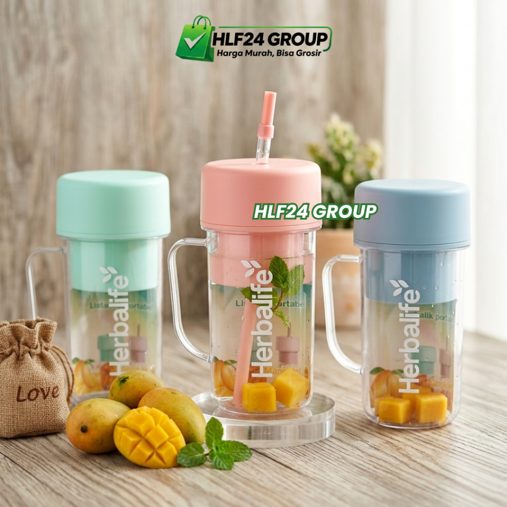 Blender Portable HLF Mini 420ml Juicer Portable 6 Pisau Listrik USB Juice Blender Buah