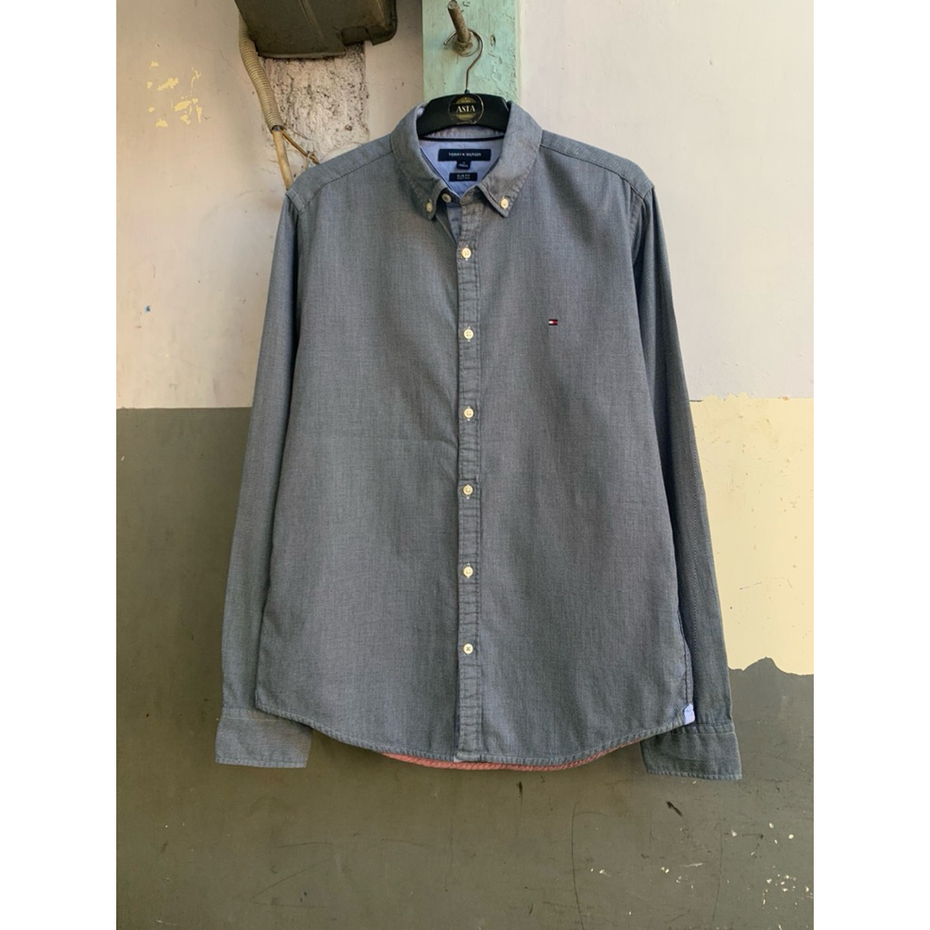 kemeja pria Tommy hilfiger lengan panjang preloved