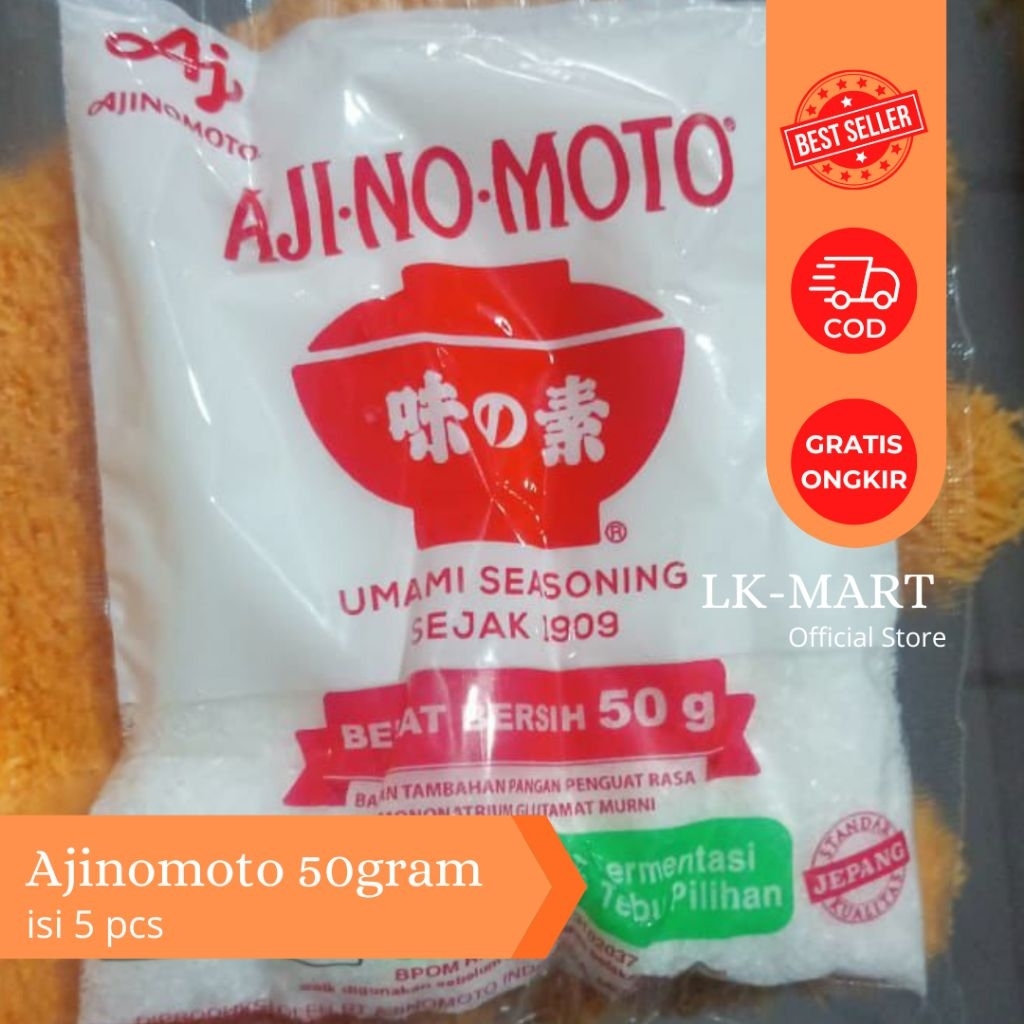 Ajinomoto 50gram (5 PCS) Penyedap Rasa MSG Butiran Halus - Mengurangi Kadar Natrium