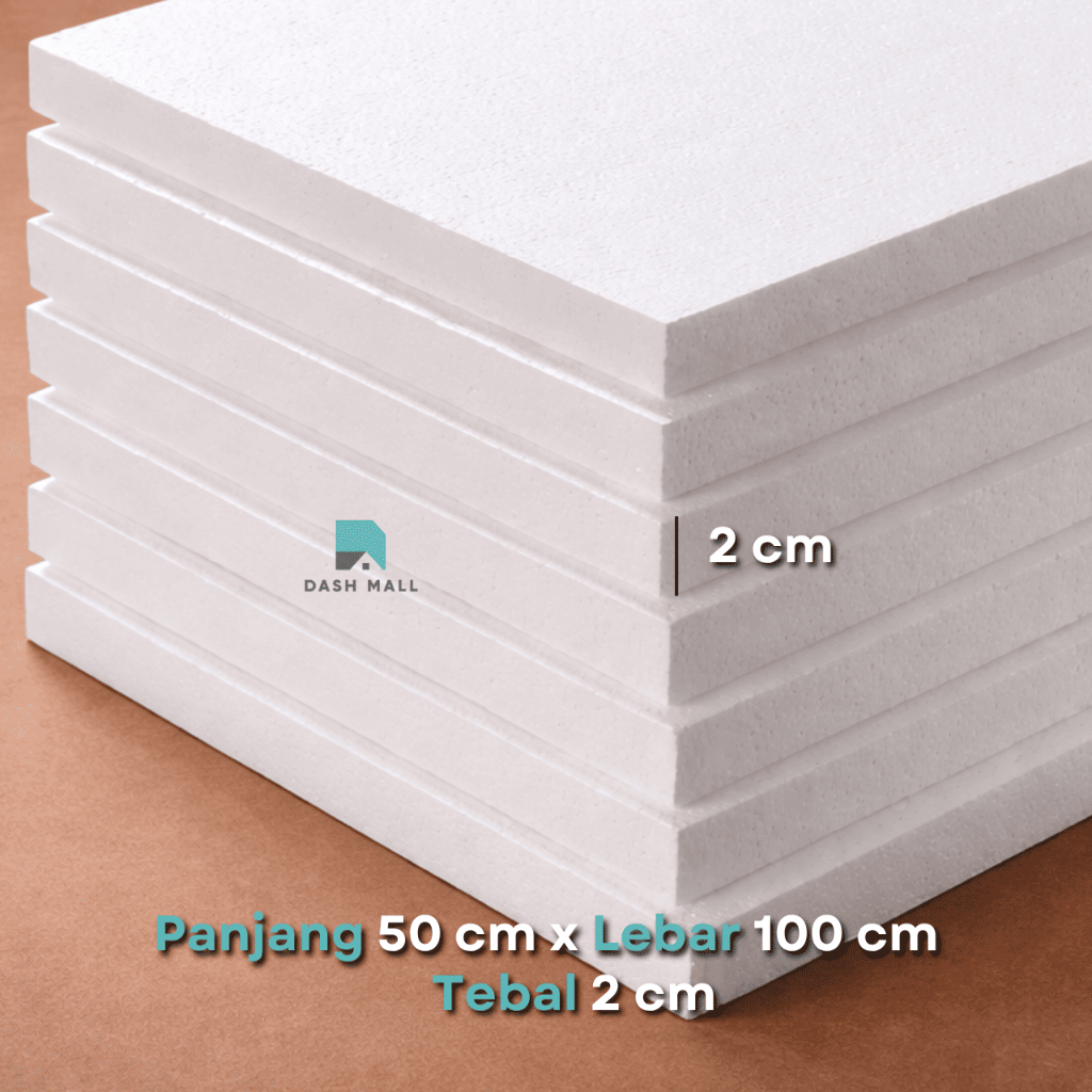 Lembaran Styrofoam 100 x 50 x 2 cm / Sterofoam Lembaran 0.5x1 meter Tebal 2cm / Gabus Lembaran 0.5 x