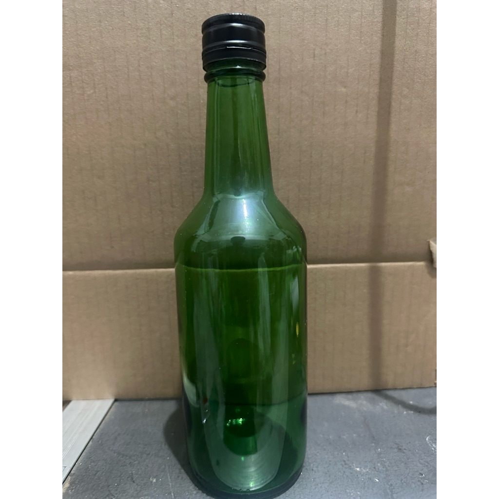 botol kaca 350ml hijau, botol 350ml, botol kaca 350ml TUTUP LOGAM HITAM