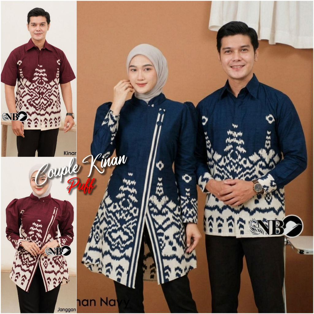 Atasan Batik Wanita Kinan Blouse Batik Wanita Puff Kemeja Batik Pria