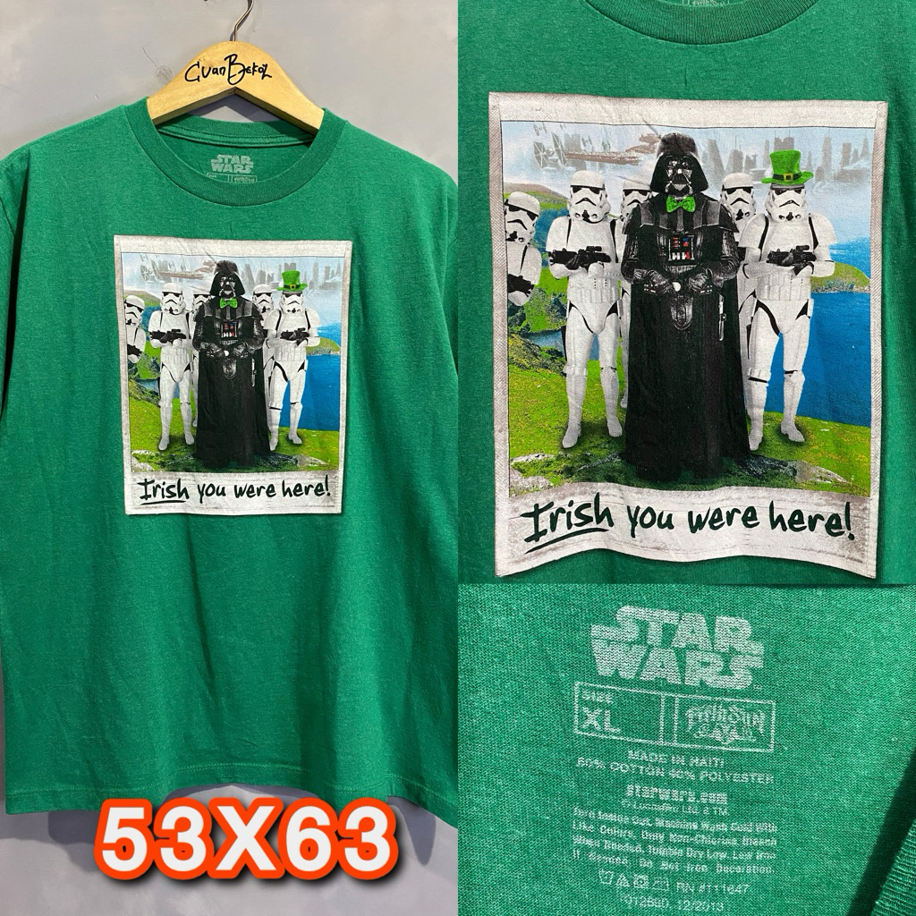 Kaos Star Wars Darth Vader St. Patrick’s Day "Irish You Were Here" Vintage Original Second