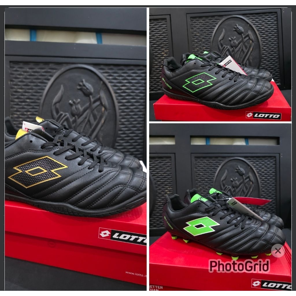 Sepatu Futsal dan Sepatu Bola Lotto  Black baru original barang resmi