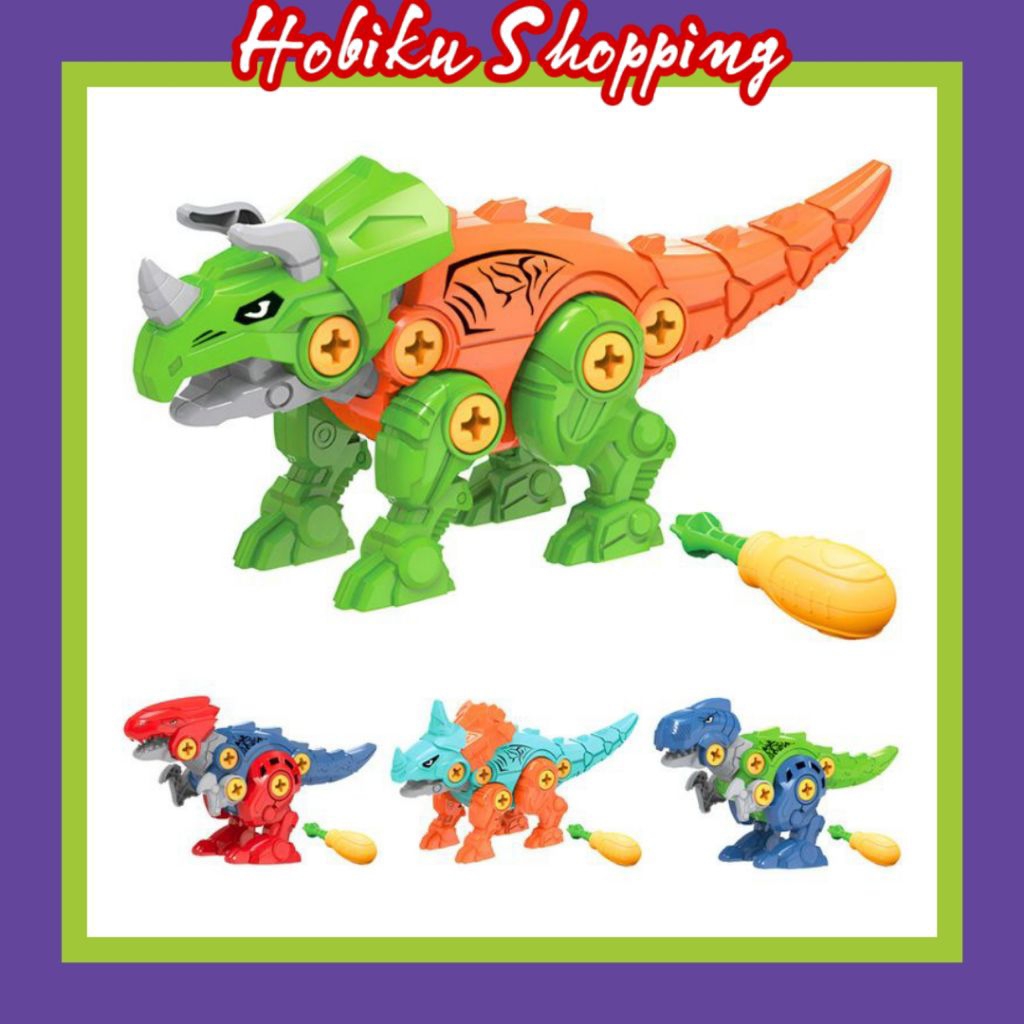 DIY Mainan Robot Dinosaurus Set Obeng Bongkar Pasang
