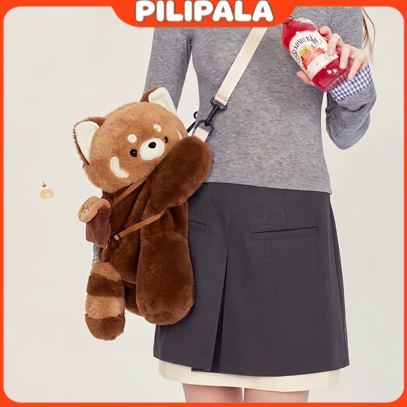 [Hadiah Gratis] Tas Selempang Boneka Beruang Besar/Tas Ransel Lucu Bergaya Korea/Tas Ransel Y2k Bone