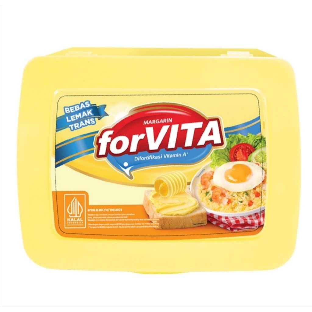 Mentega atau margarine merk ForVita kemasan box plastik 250 gram. praktis dan ekonomis