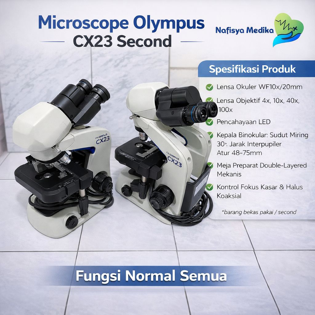 Microscope Olympus CX23 Second Original Jepang | Mikroskop Laboratorium Binokuler LED 1000x Klinik S