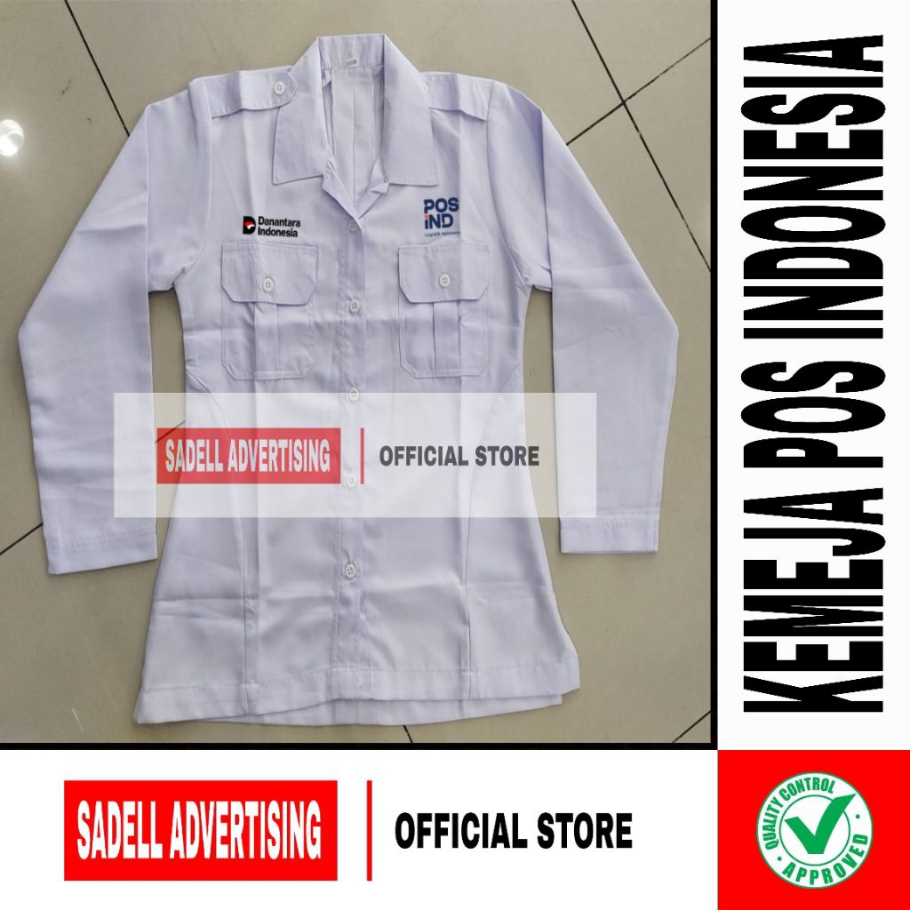 Kemeja POS INDONESIA Seragam Danantara Pos Indonesia Baju Danantara Pos Indonesia Putih PDH Lengan P