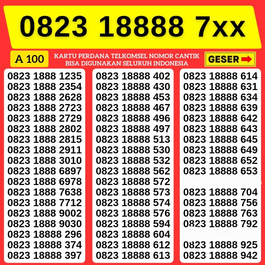 Nomor Cantik Telkomsel Panca Super 8888 Kartu Perdana Telkomsel Tsel Red Telkomsel 5g Telkomsel 10 d