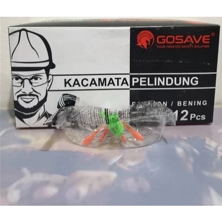 Kacamata Safety Proyek Bening / Hitam Gosave
