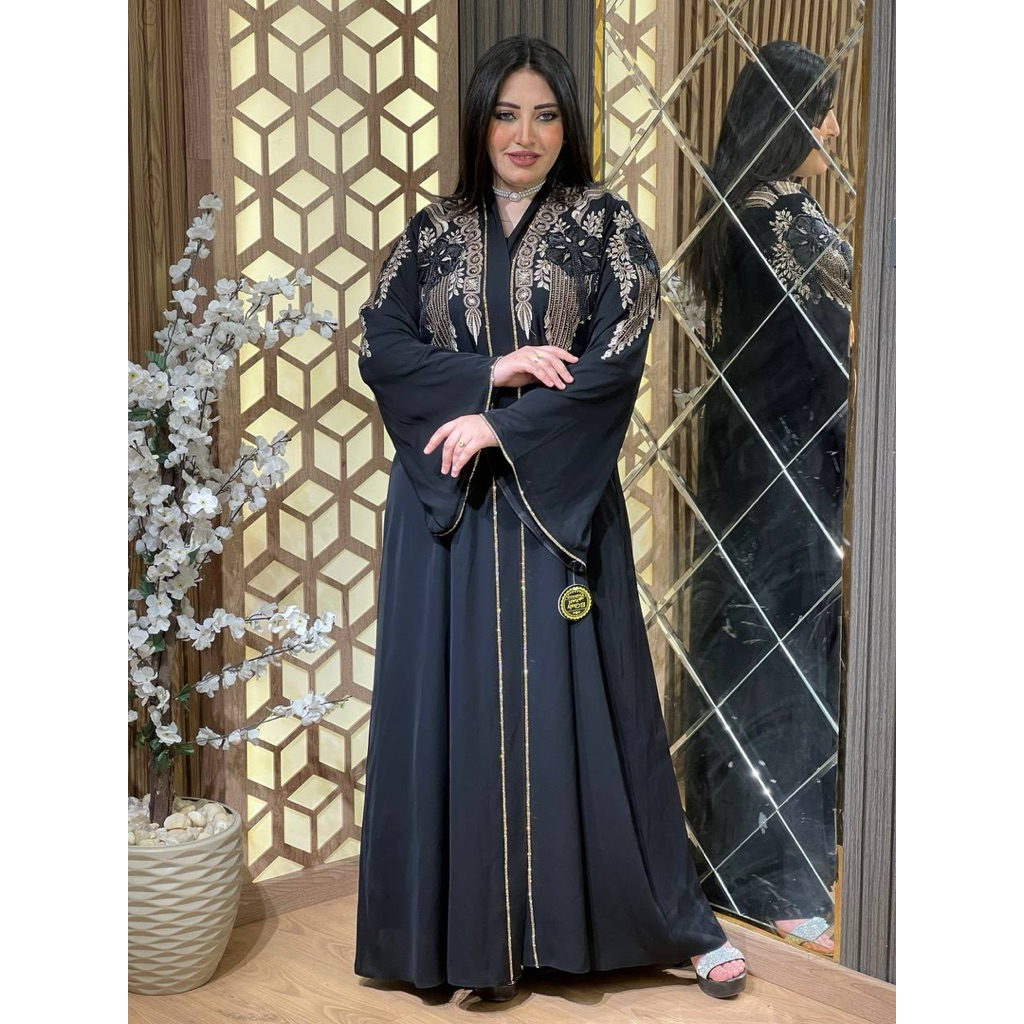 Abaya Mesir | Abaya Baru Motif Bunga Free Pashmina