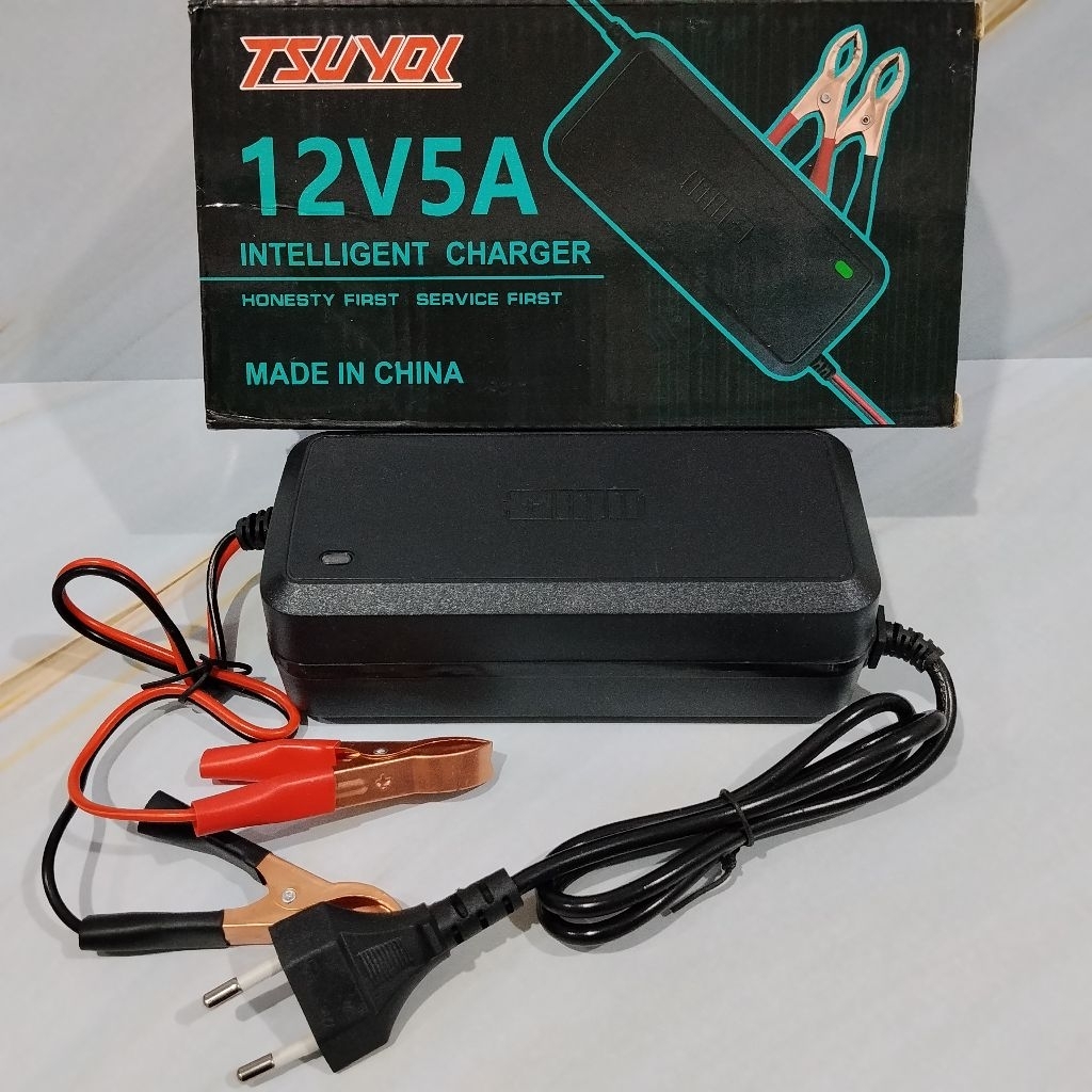 Charger Aki 12V Motor Cas Accu Sepeda Listrik Kering 12 volt 3A 5A