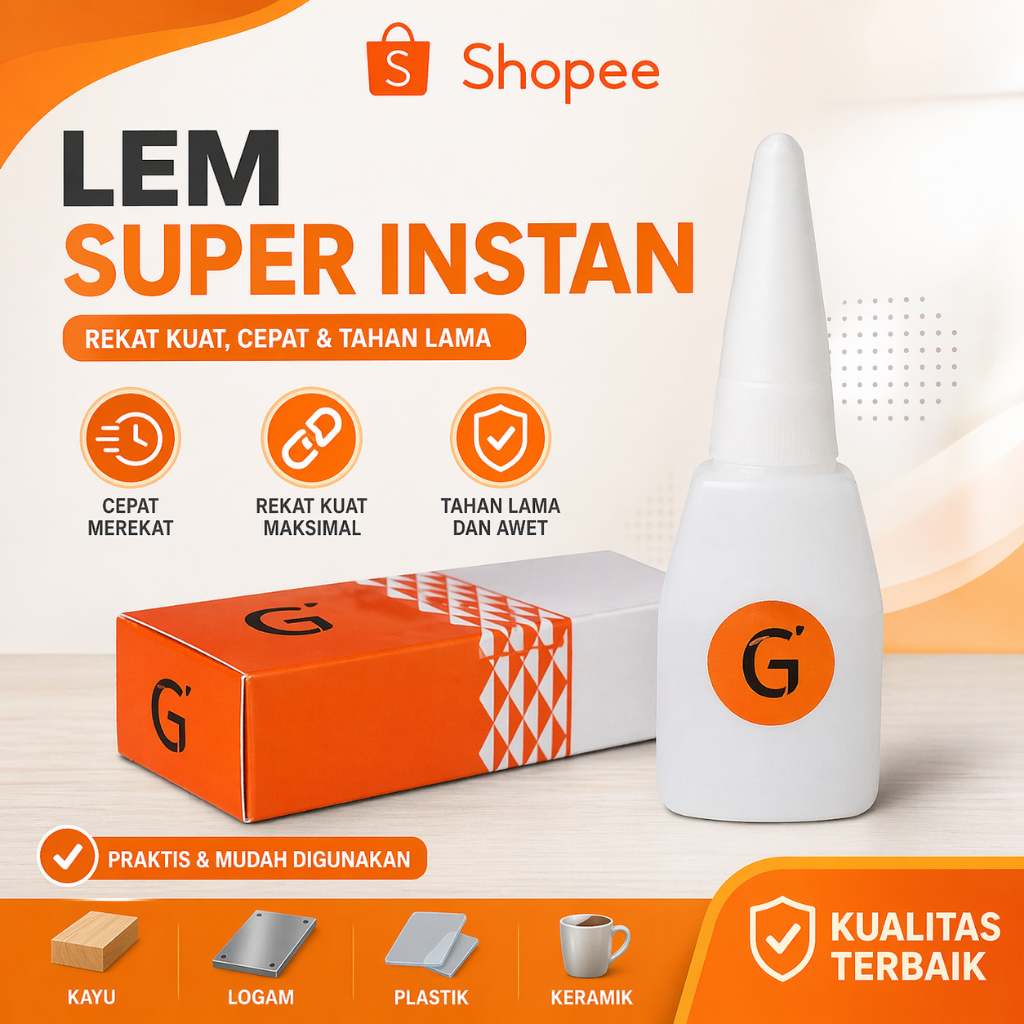 Lem Super Kuat Multi Fungsi untuk Plastik dan Karet