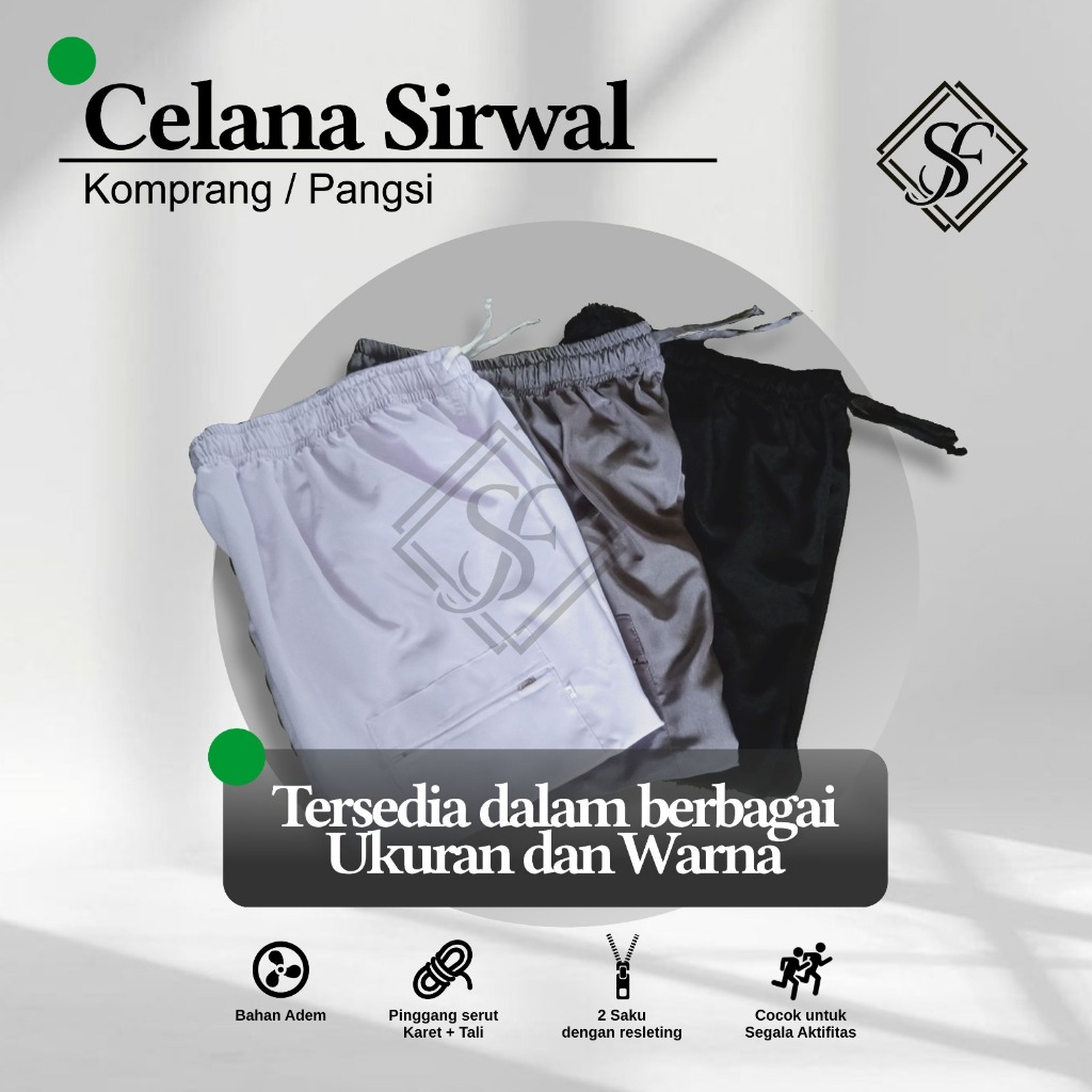 BUY 1 GET 3 Celana Ikhwan Basic Sirwal Cingkrang Komprang Pria Dewasa Bahan BEESWAY