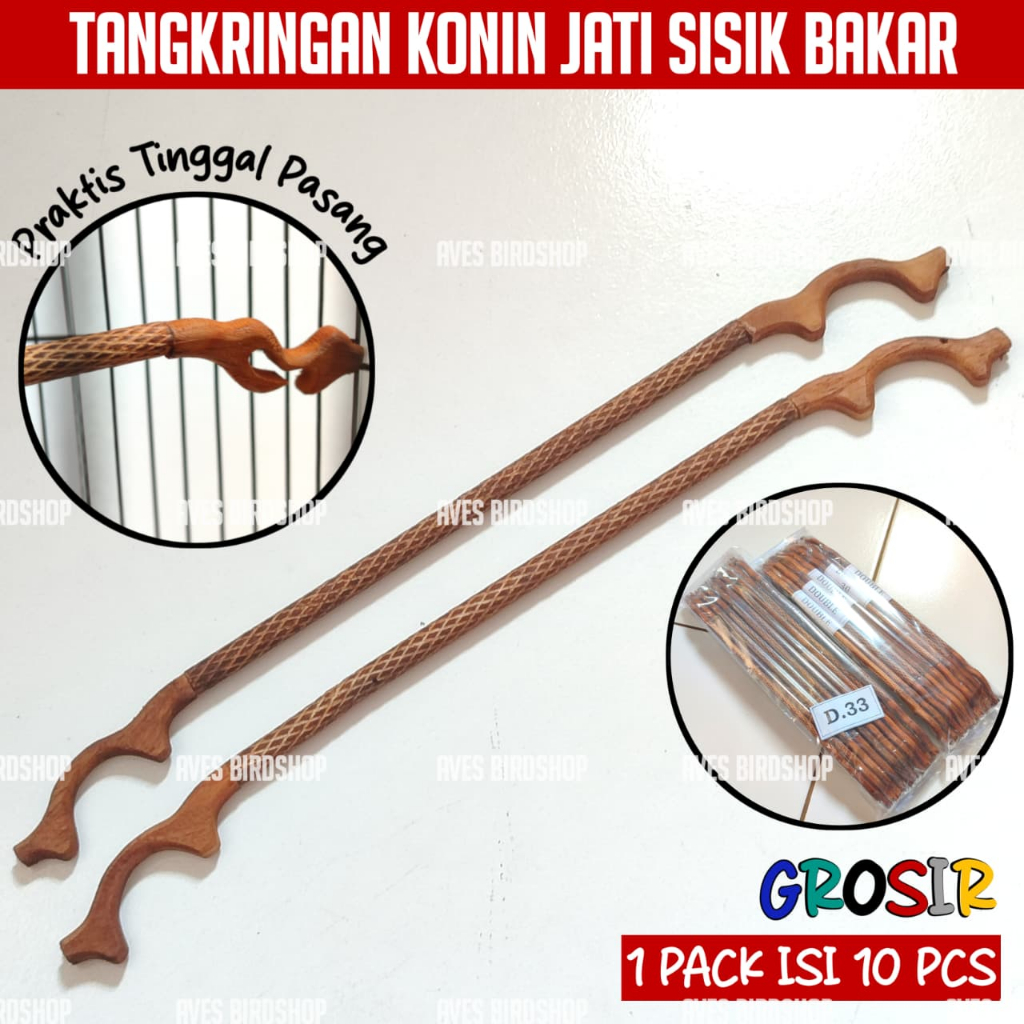 GROSIR ISI 10 TANGKRINGAN KONIN KAYU JATI MOTIF SISIK BAKAR SANGKAR LOVEBIRD PANGKRINGAN BURCIL KONI