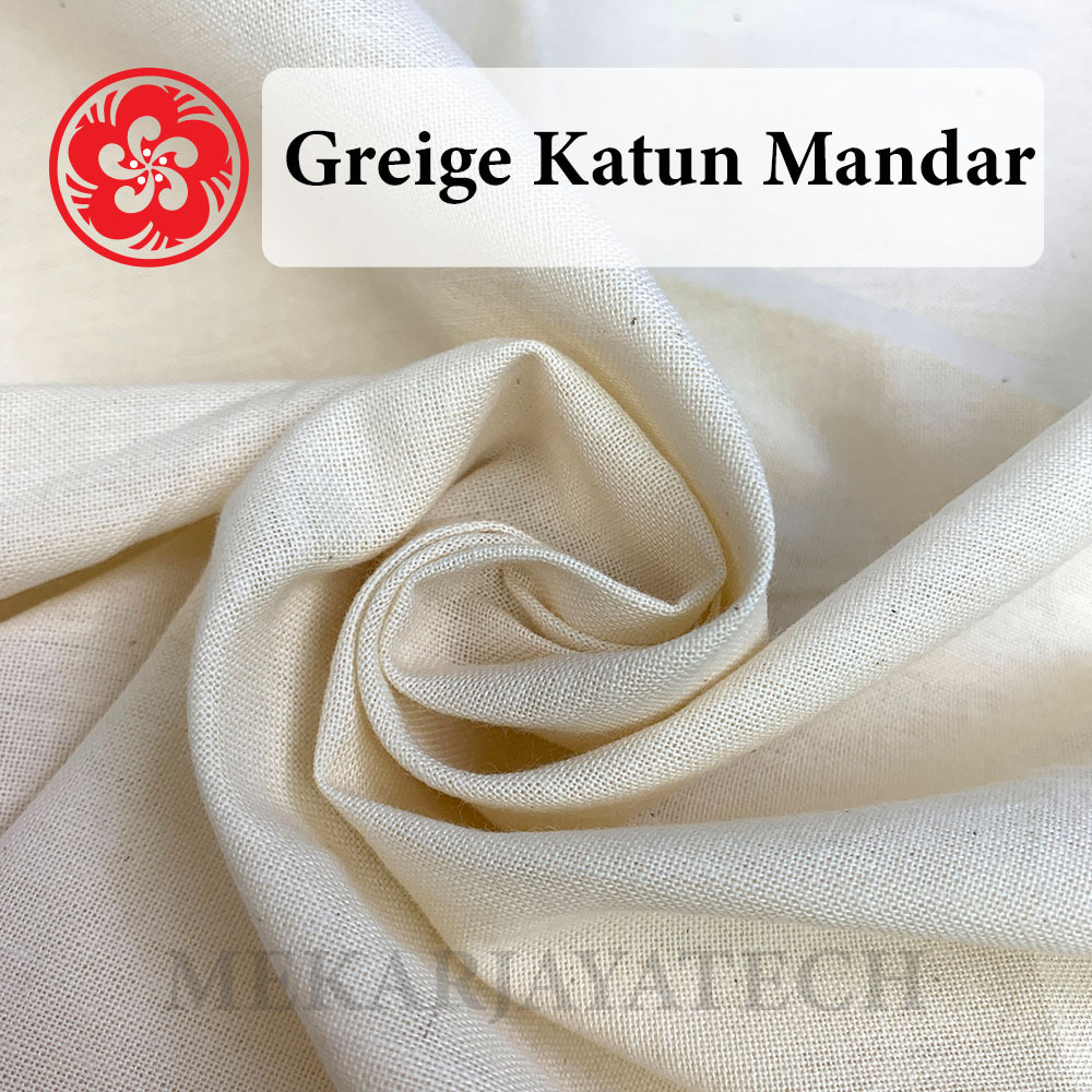 Kain Katun Greige Mandar 100% Cotton 112cm Cocok Totebag Goodiebag Pouch Craft