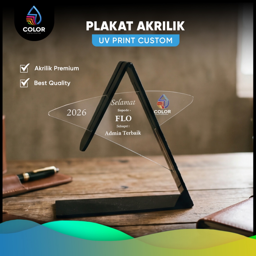 Plakat Akrilik Custom UV Print Bebas Custom