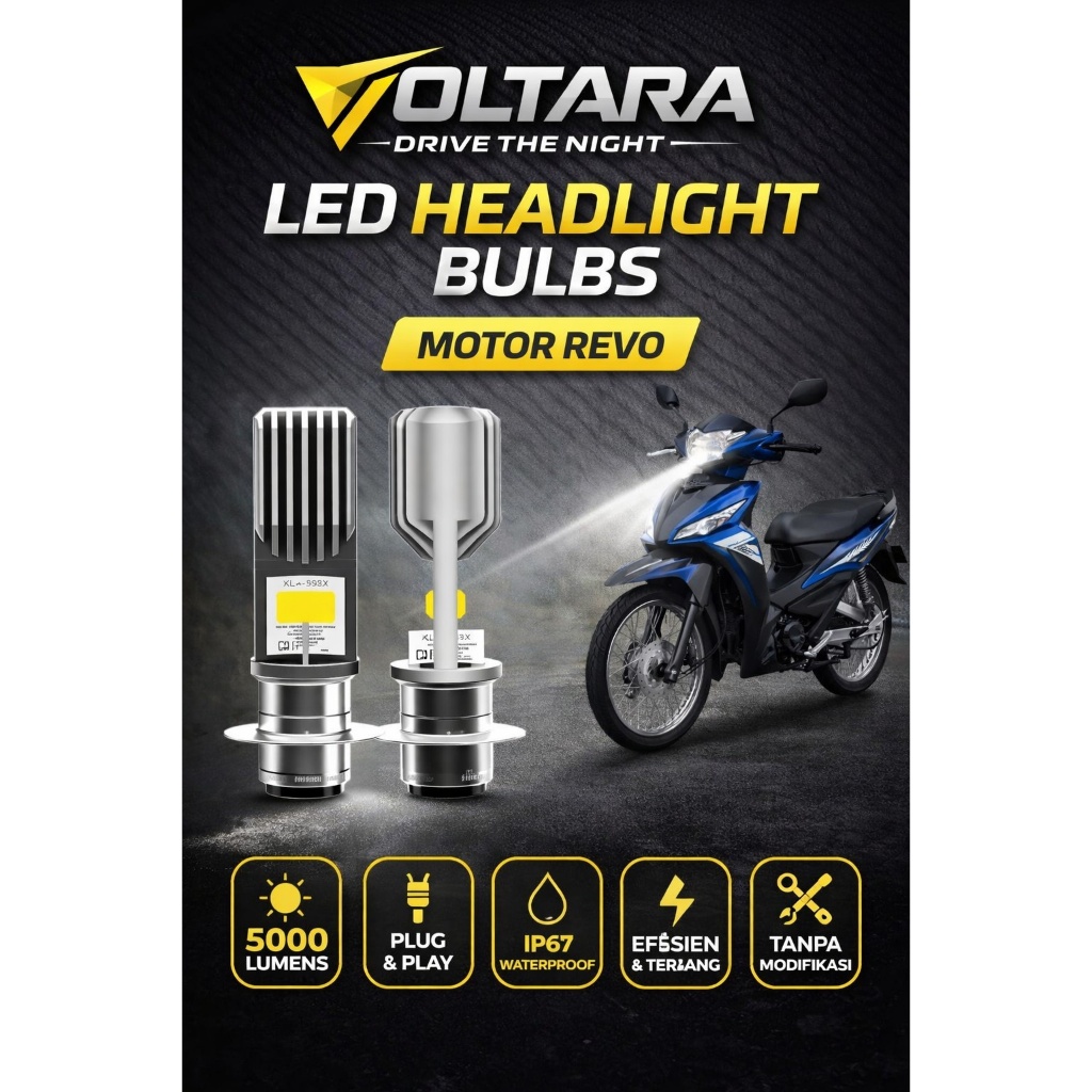 VOLTARA LIGHT Lampu LED Motor H6 Honda Revo High Premium Super Terang Tahan Lama Plug and Play