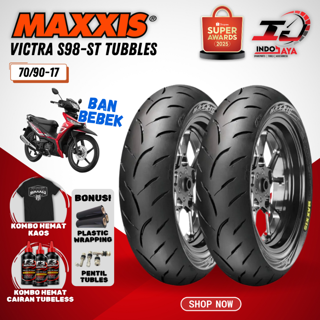[BAYAR DI TEMPAT] MAXXIS VICTRA 70 / 90 - 17 / BAN MAXXIS 70/90-17 / 70-90-17 TUBELESS BAN LUAR / BA