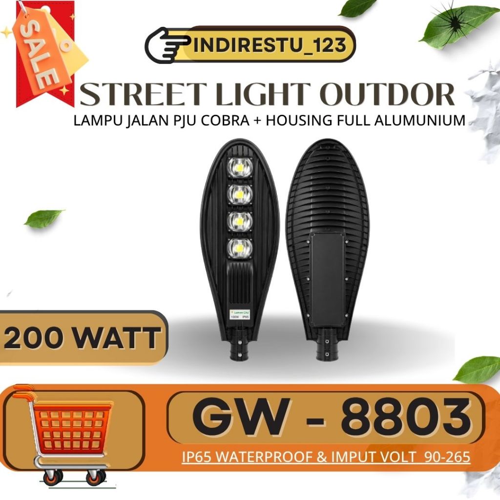 LAMPU JALAN PJU 8803-B/ LED STREET LIGHT OUTDOR 200 WATT / LAMPU PJU COBRA IP65 WATERPROOFF -GARANSI