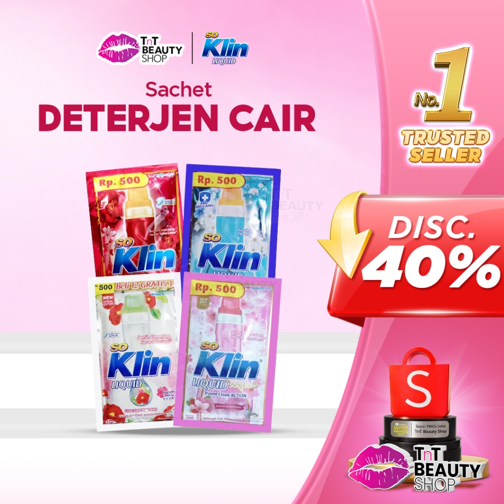 So Klin Liquid Deterjen Sachet 22ml SO KLIN Cair | TnT Beauty Shop