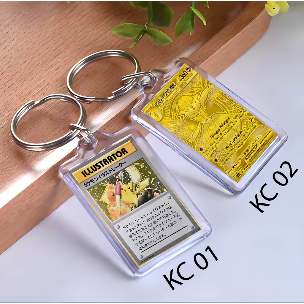 Keychain TCG POKEMON RARE- Keychain ANIMASI KARTUN - Keychain- TCG POKEMON RARE
